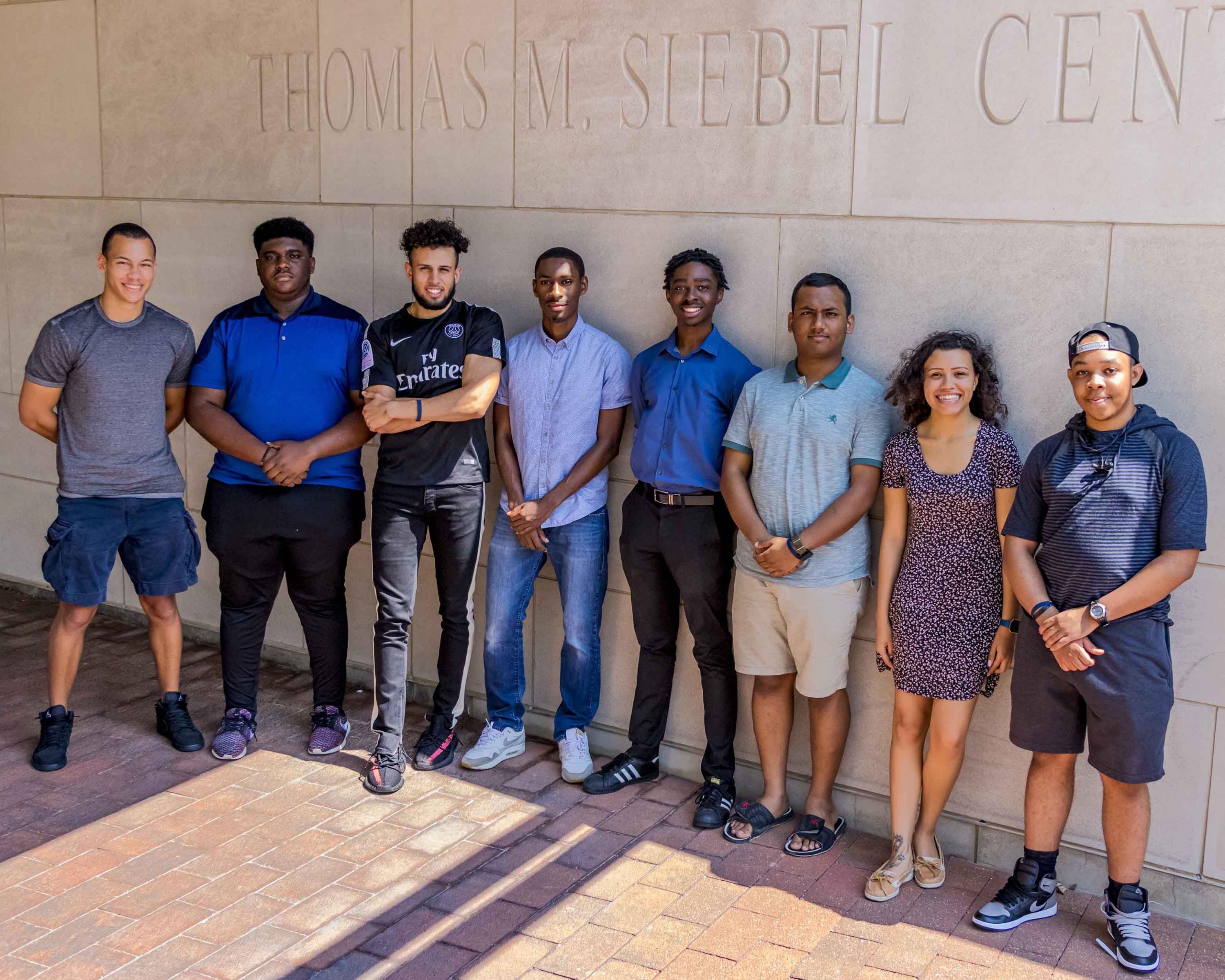 Blacks and African Americans in Computing is the latest student organization at Illinois Computer Science. Group officers include Outreach Chair David Alston, Project Chair Charles Ekwueme, President Joseph Sieger, Treasurer Oumar Soumare, Vice President John Drake, Workshops Chair Akash Mukherjee, Public Relations Chair Chelsea Langston, and Tech Chair Adrian Clark. Not pictured are Project Chair Xavier Gourdine and Secretary Darci Peoples.