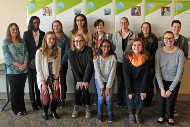 NCWIT Aspirations in Computing awards winners at the awards ceremony on April 7 at the Thomas M. Siebel Center for Computer Science.