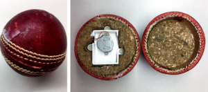 The sensors are wrapped in a protective case and embedded in a cricket ball. They employ inferencing algorithms that can track movement to within a few centimeters, and accurately characterize 3D ball motion like trajectory, orientation, and revolutions per second.