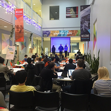 Students participated in an app competition in December at the University Research Park. The apps were judged by reps from Granular, Turn Inc., Yahoo!, and Capital One.