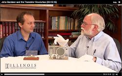 Several of Angrave's lessons brought in the history of the computer science discipline, such as this visit to the Spurlock Museum to look at items related to John Bardeen, co-inventor of the transistor.