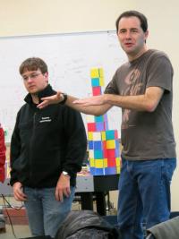 CS Professor Steve LaValle demoed his Oculus Rift technology to students during a recent visit back to campus.