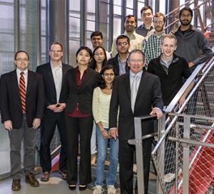 During his visit, Thomas Siebel met with current and prior Siebel Scholars.