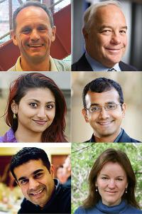 Top: Paul Fischer (left) and William Kramer. Middle: Ranjitha Kumar and Aditya Parameswaran, Bottom: Hari Sundaram and Tandy Warnow.