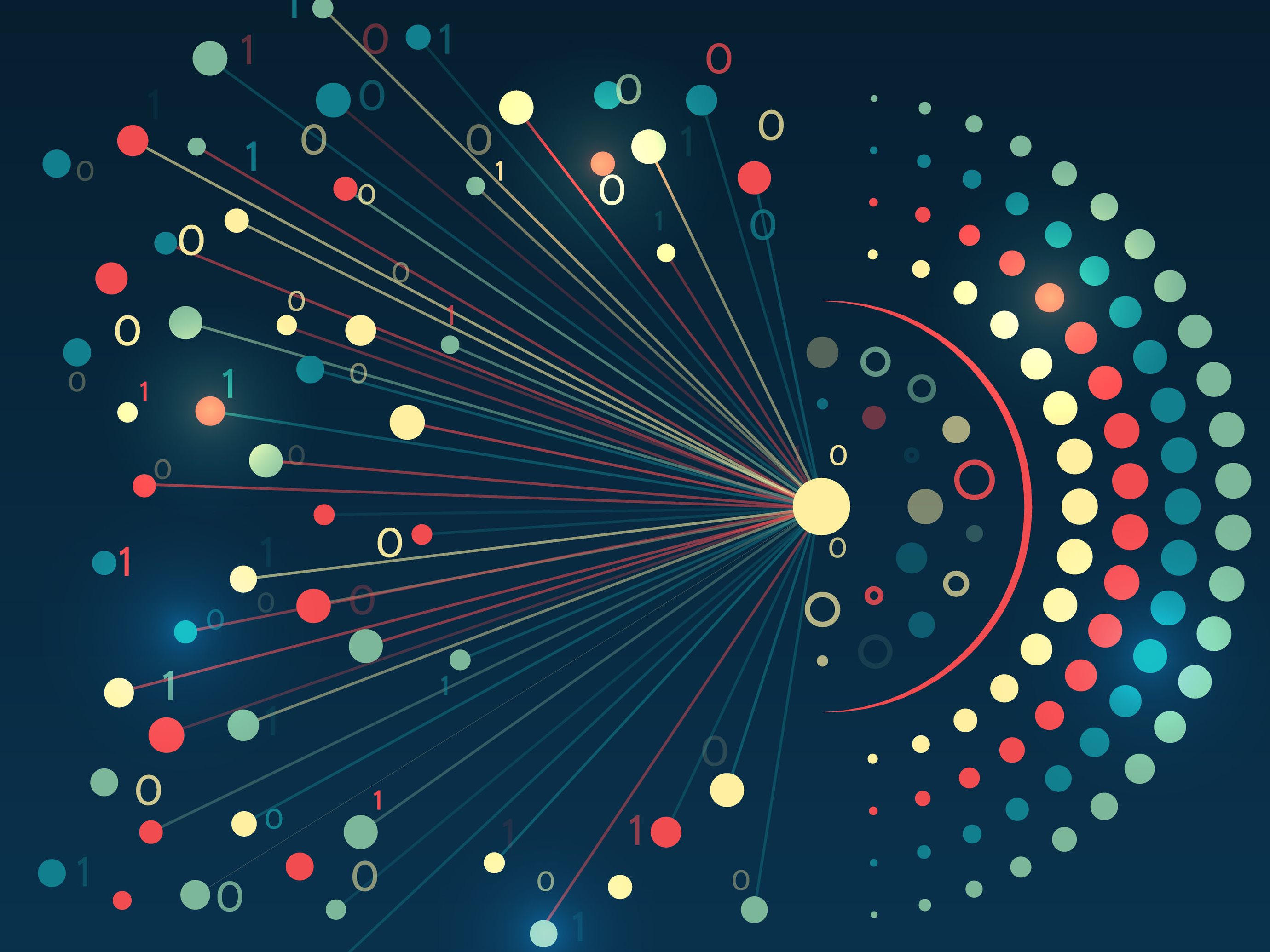 Illustration of small circles forming a circular pattern.