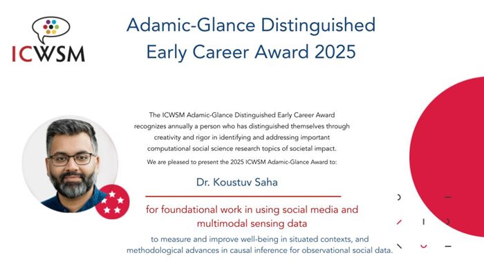 A headshot and text with award information.