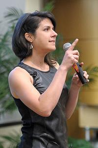 Parisa Tabriz spoke to students on network security as part of the WCS Alumni and Student Banquet.