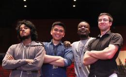 At MadHacks, Reese and his teammates won the Wisconsin Idea Prize for their project UpTalk. From left: Anil Jason, Joseph Milla, Oreoluwa Alebiosu, and Thomas Reese.