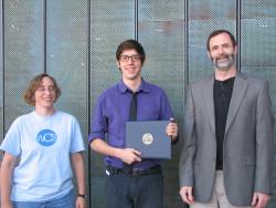 from left: Prof. Margaret Fleck, Gavin Owens, Prof. Lenny Pitt