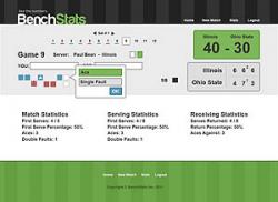 The BenchStats tool enables tennis coaches and players to record and analyze a tennis player's performance. Image courtesy of Rod Serna.