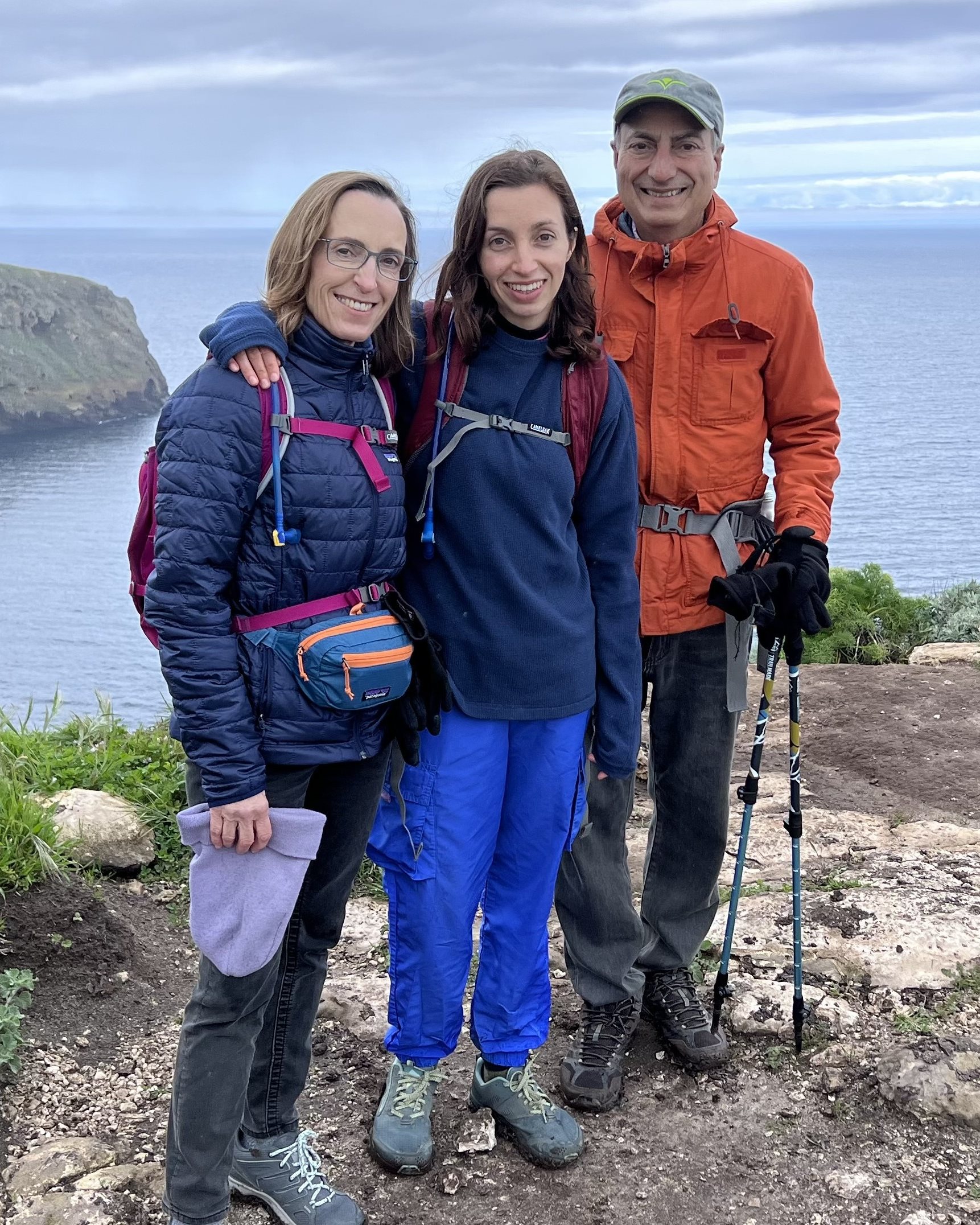 Gul Agha, Jennifer Cole, and their daughter, filmmaker Sindha Agha, hike Channel Islands (2023)
