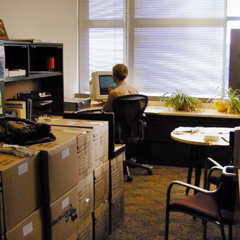 Skeel, here pictured in his office, was influential through his expertise in numerical analysis, but he also dove into application-based projects, too.