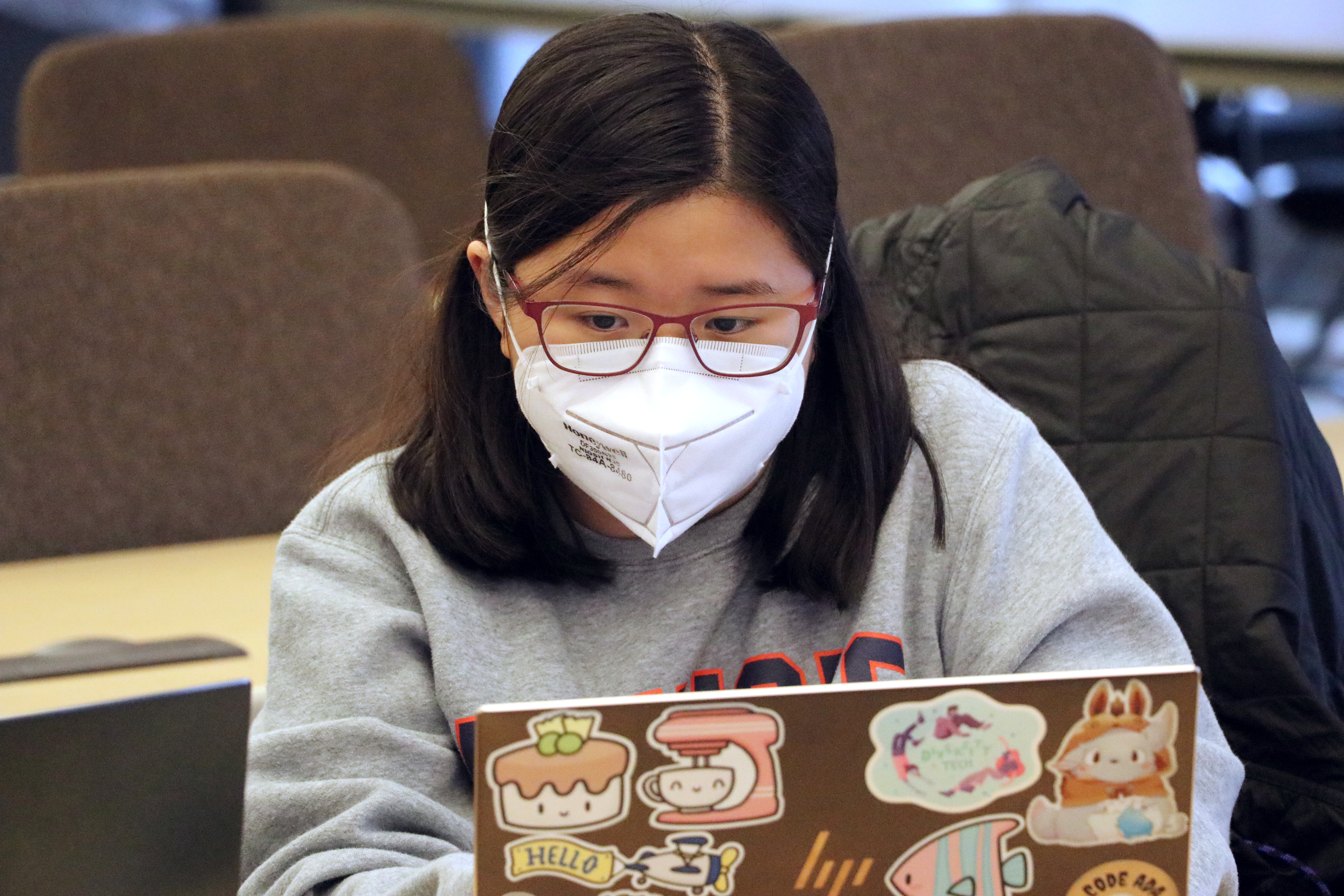 Melissa Chen, shown here in front of her computer during time spent with the CS STARS group.