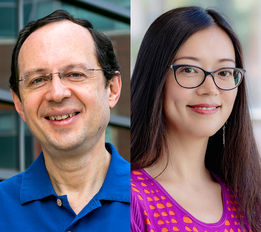 Headshots of Illinois CS professors Tarek Abdelzaher (left) and Heng Ji.