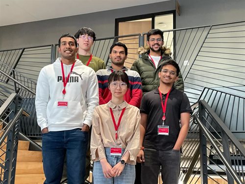 Group photo of the students who make up the CharmBana team that will compete in the Alexa Prize SocialBot Grand Challenge.