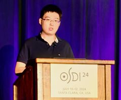 CS PhD student Sun Xudong presents at OSDI 24.