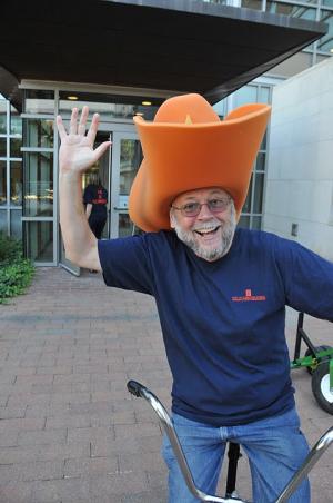 Roy Campbell at at the Department of Computer Science's graduate barbecue in 2010.