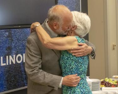 Roy Campbell and his wife, Ann, at his retirement reception.